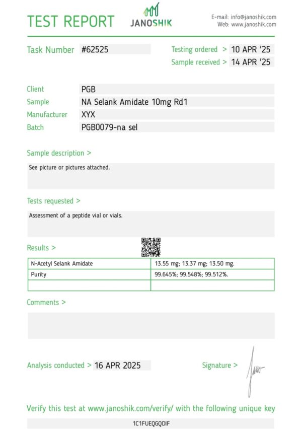 NA Selank Amidate 10mg - Image 2